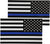 Pair of black white and blue auto decals for law enforcement support