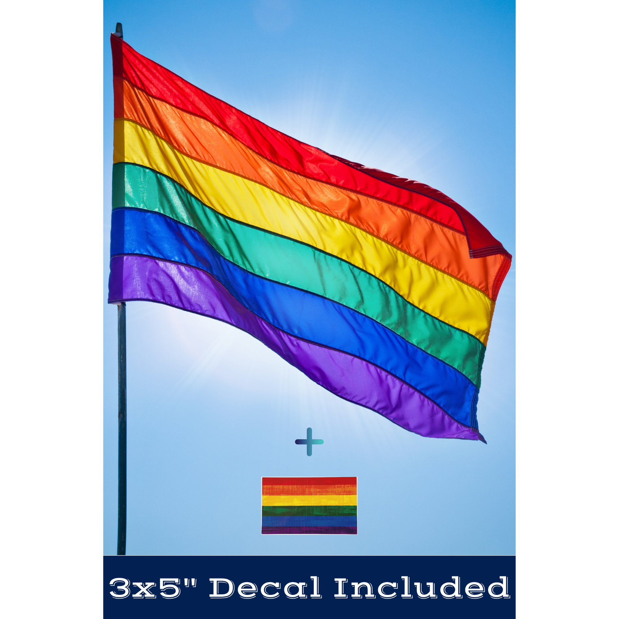Gay Pride Flag 3x5 Foot Nylon Banner - finelineflag